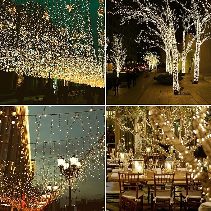 Solar String Lights Outdoor Waterproof: 50ft 100LED Solar String Lights Outdoor - Solar Powered Twinkle Fairy Tree Light with 8 Lighting Mode for Patio, Garden,Courtyards,Trees(Warm White)