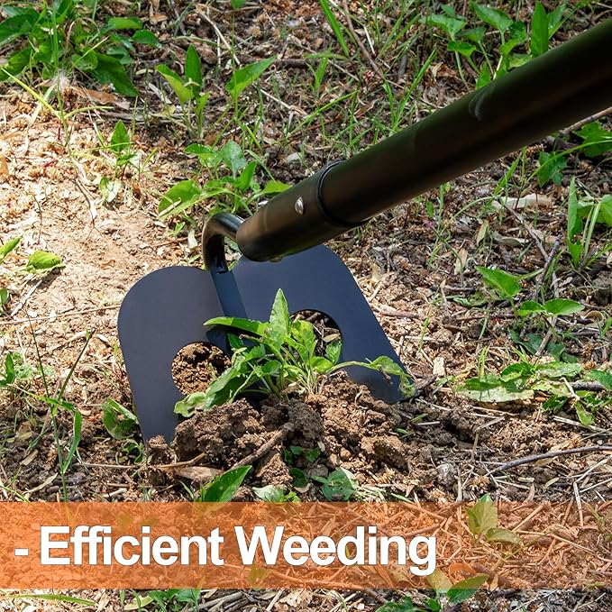 Garden Hoe for Weeding, Heavy Duty Hoe Garden Tool Long Handle, 58 Inches