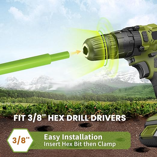 TCBWFY 3"x16.5" Garden Auger,Solid Shaft Dual-Spiral High Efficiency Auger Drill Bit for Planting - Perfect for Planting Bulbs, Flowers, and Small Trees