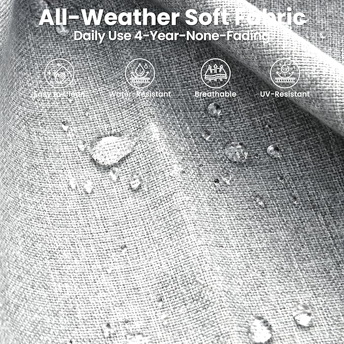 ovios 7 Pieces Patio Furniture Set with 42" Fire Pit Table, Outdoor Sofa Couch with Solar Lights Table Comfy Cushions, Modern Deep Seat Wicker Rattan Conversation Set, Grey