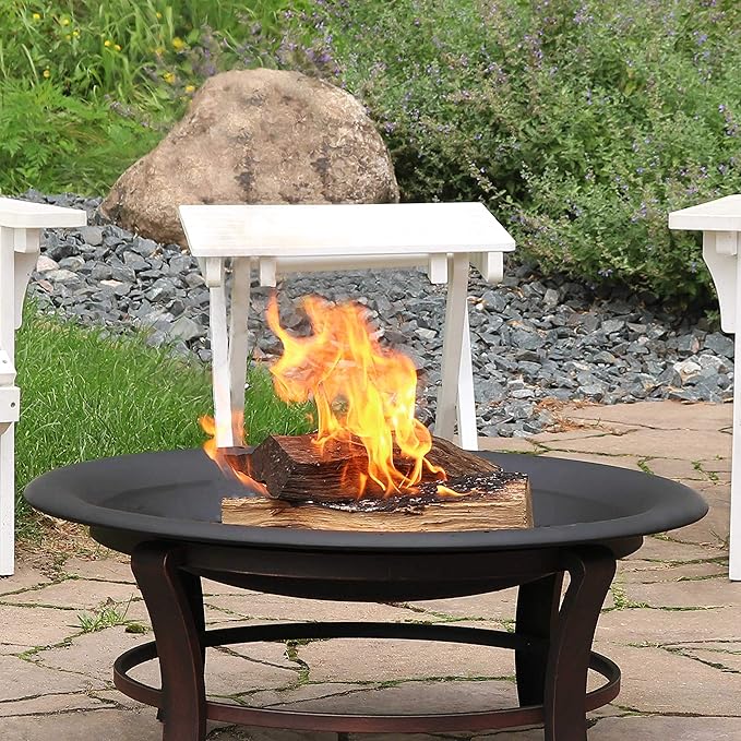 Sunnydaze Outdoor Fire Pit Bowl Replacement Insert for DIY Ring or Existing Stand - Wood-Burning Fire Bowl for Outside - 23-Inch