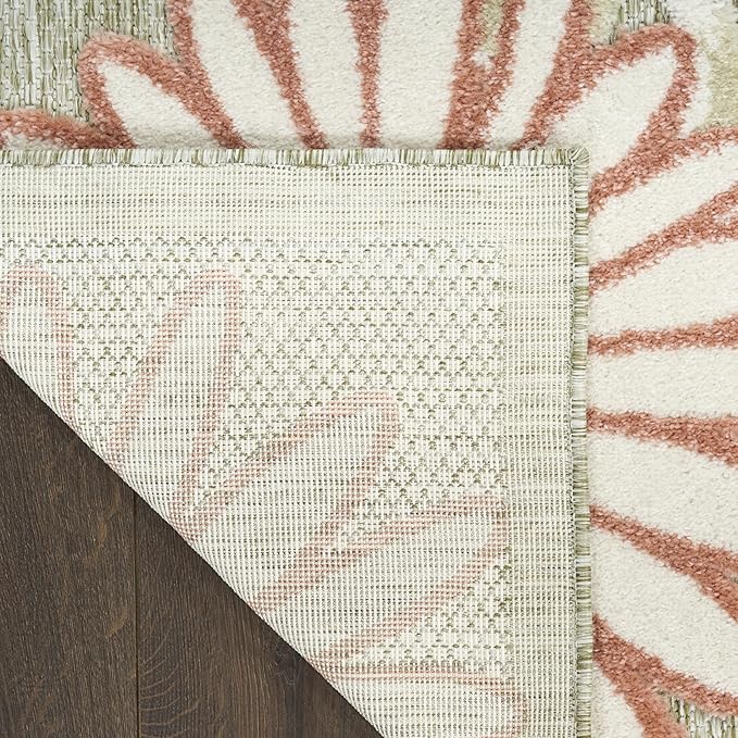 Nourison Aloha Sage Rose 9' x 12' Area Rug - Easy Clean, Non Shedding, Bed Room, Living Room, Dining Room, Kitchen (9' x 12')