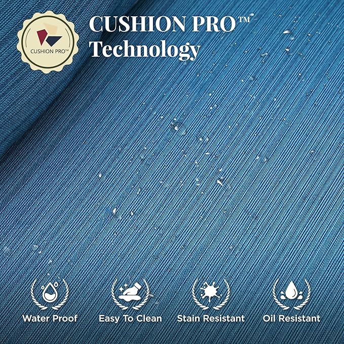 Patio Furniture Set 6 pcs, Outdoor Patio Furniture, 1 X 3-Seat Sofa, 4 X Single Chairs, 1 X Coffee Table and 5.75" Extra Thick Cushion, Patio Conversation Set,Gemstone Blue