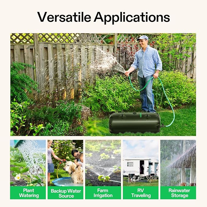 VIVOSUN 400 L/106 Gal Water Bladder, Foldable and Portable Water Storage Bag for RV, Camping, Garden Watering, Agricultural Irrigation, Drought Resistance, Firefighting