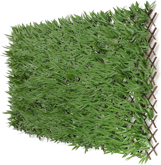 3rd Street Inn™ Leaf Trellis - Bamboo Greenery Panel - Boxwood and Ivy Privacy Fence Substitute - DIY Flexible Fencing (1, Bamboo)