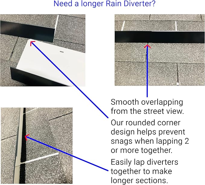 Eagle 1-26 Gauge 5 Foot Rain Diverter - Nails and Instructions Included (Mill Finish Aluminum, Copper, Galvanized, Stainless Steel & More) (2, Black)