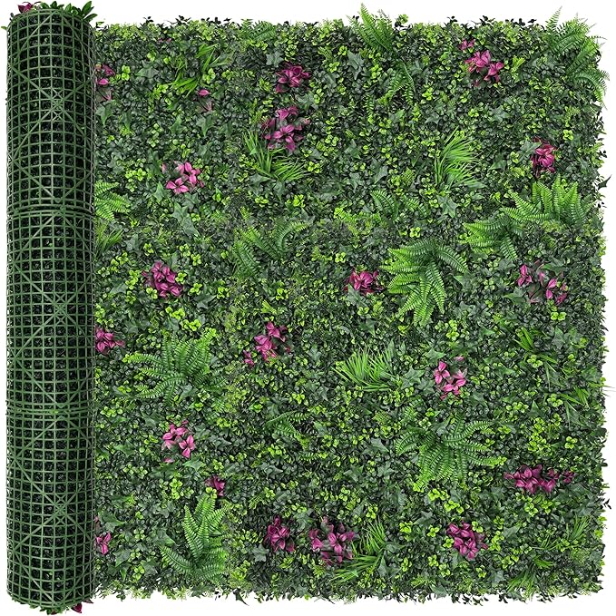 Greenery Grass Wall Boxwood Plant Roll: 60"x128"(53.5 SQFT) with UV Resistant Green Leaves Faux for Interior Panel, Greenery Backdrop,Garden and Indoor Outdoor Wall&Fence Covering Privacy