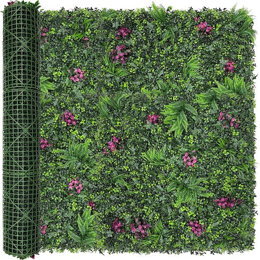 Greenery Grass Wall Boxwood Plant Roll: 60"x128"(53.5 SQFT) with UV Resistant Green Leaves Faux for Interior Panel, Greenery Backdrop,Garden and Indoor Outdoor Wall&Fence Covering Privacy