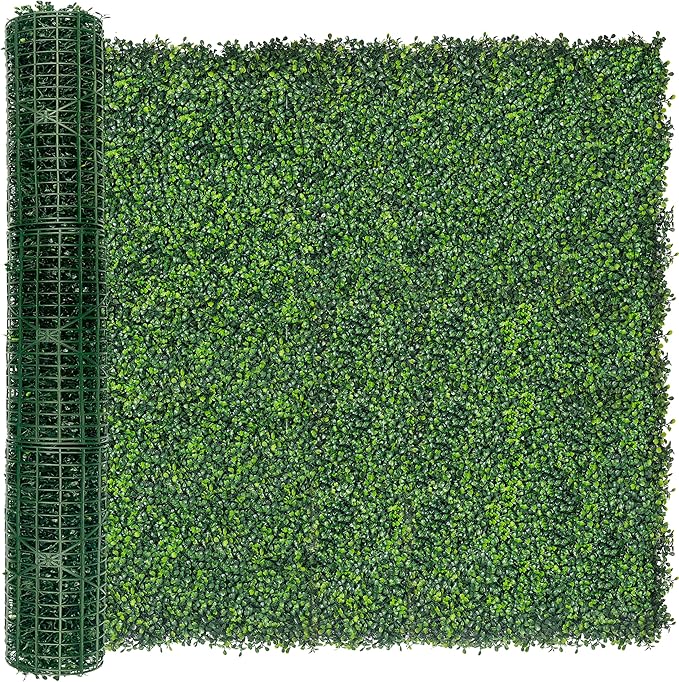 Artificial Ivy Privacy Fence Screen:48"x 128" (43 SQFT) 4-Layer Leaf UV-Anti Faux Greenery Boxwood Backdrop Ivy Vine Leaf Fence Panels for Outdoor, Indoor, Garden,Backyard and Decor