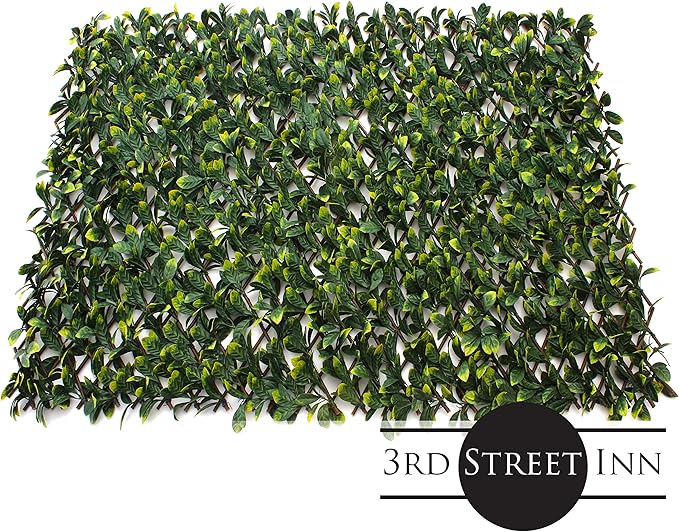 Laurel Leaf Trellis - Expandable Faux Privacy Fence - Lattice Panels for Outside - Bamboo Wood Trellis - Ivy Privacy Fence - Bamboo Trellis/Wall Trellis for Artificial Green Wall (1, Laurel)