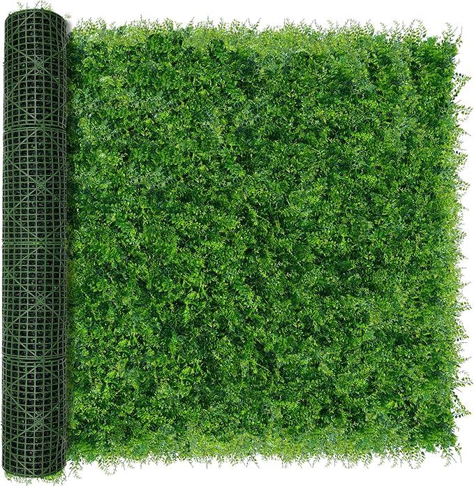 Greenery Faux Grass Wall Backdrop 72"x128" (64 SQFT) UV-Anti Artificial Green Boxwood Panel for Patio Balcony Privacy & Ivy Fence Covering Privacy, Garden, Backyard Wall Backdrop Decor