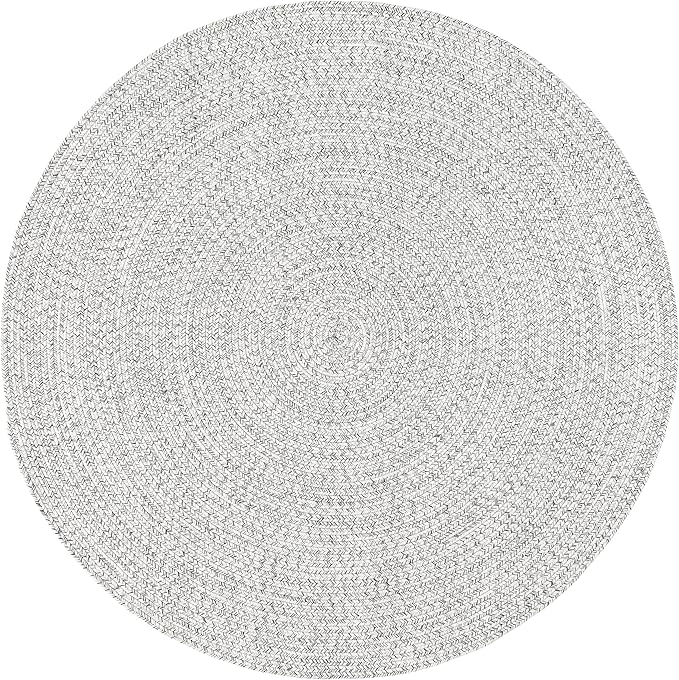 nuLOOM Oval 8'6" x 11'6" Solid Hand Braided Indoor/Outdoor Area Rug, Pet-Friendly, High Traffic, Weather Resistant, for Patio, Balcony, Bedroom, Living, Dining Room, Wynn Ivory