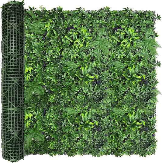 Artificial Green Boxwood Grass Wall Roll: 60"x128"(53.5 SQFT) UV Protected Ivy Privacy Hedge Fence Screen for Chain Link Fences Panel Indoor,Outdoor Patio Balcony & Garden